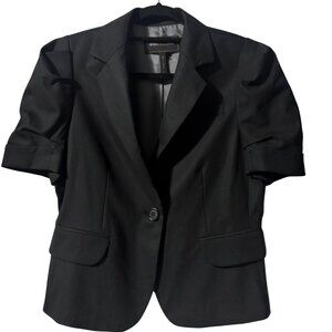 BCBGMAXAZRIA Black Short Sleeve Ruched Blazer – Size M, NWOT